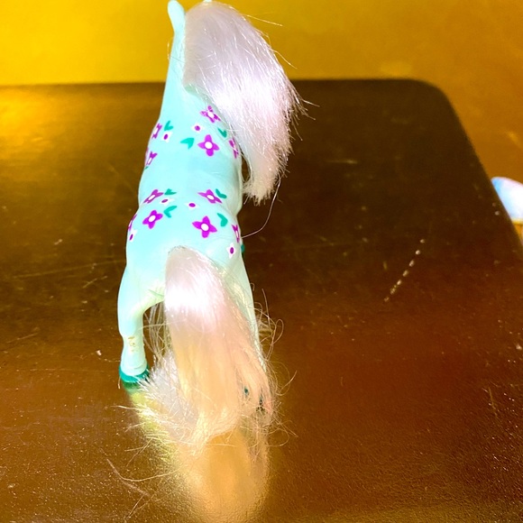 THE BENDABLES 1996 PONY TAILS MINT GREEN w/WHITE BRUSHABLE HAIR PONY TOY - Picture 7 of 9